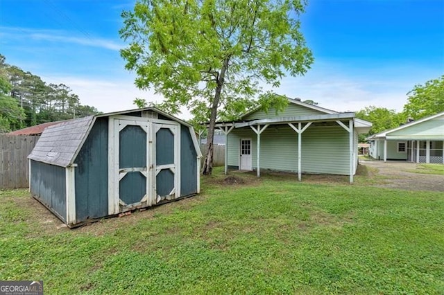 view of shed