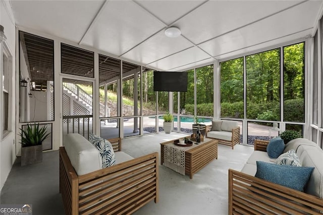 1260 Heards Ferry Rd, Sandy Springs, GA 30328 - sunroom / solarium featuring an outdoor living space and healthy amount of natural light