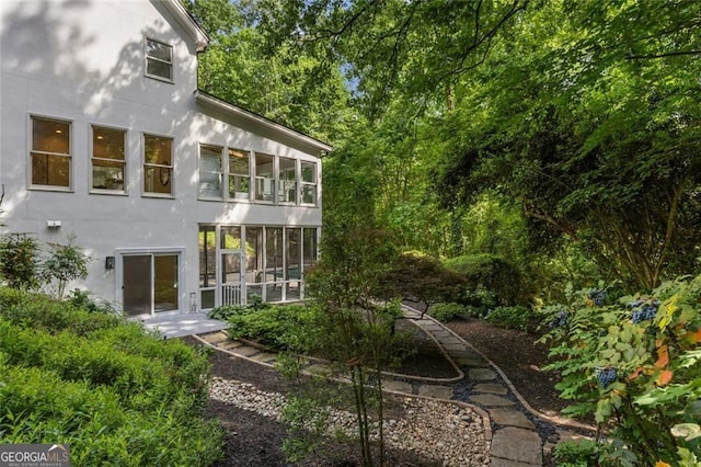 1260 Heards Ferry Rd, Sandy Springs, GA 30328 - back of house with stucco siding