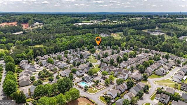 556 Poplar Bnd, Canton, GA 30114 - aerial perspective of suburban area featuring a heavily wooded area