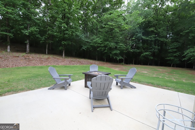121 Hidden Springs Dr, Lagrange, GA 30240 - view of patio with a fire pit