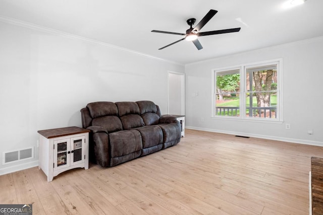 3078 Milford Chase SW, Marietta, GA 30008 - living area with ceiling fan, crown molding, wood finished floors, and baseboards