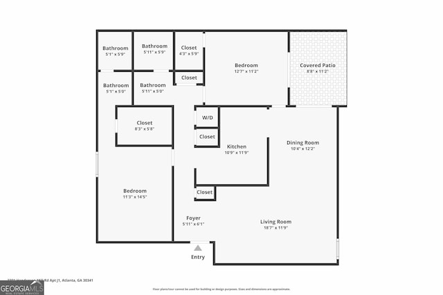 3301 Henderson Mill Rd Unit J1, Atlanta, GA 30341 - property floor plan