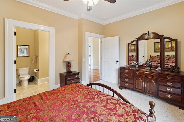 19410 Ga Highway 169, Claxton, GA 30417 - bedroom featuring ornamental molding, ensuite bathroom, and baseboards
