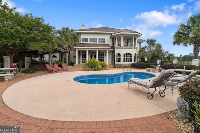 19410 Ga Highway 169, Claxton, GA 30417 - swimming pool with a patio and fence