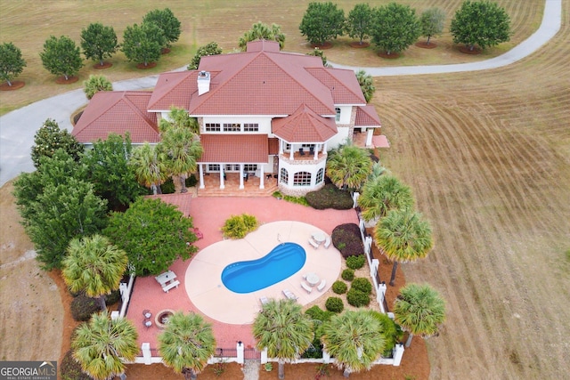 19410 Ga Highway 169, Claxton, GA 30417 - aerial view of property and surrounding area featuring a pool