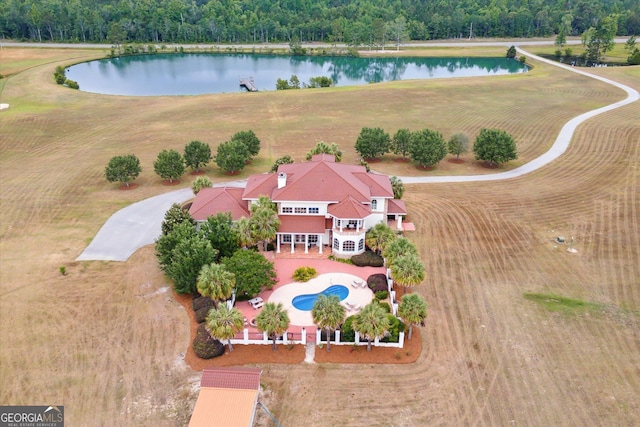 19410 Ga Highway 169, Claxton, GA 30417 - aerial view of property and surrounding area featuring a large body of water and a pool
