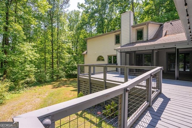 465 Willowbrook Dr, Smyrna, GA 30082 - wooden terrace with a yard and a sunroom