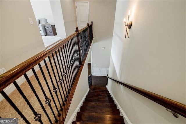 468 Scott Farm Dr, Powder Springs, GA 30127 - staircase with wood finished floors