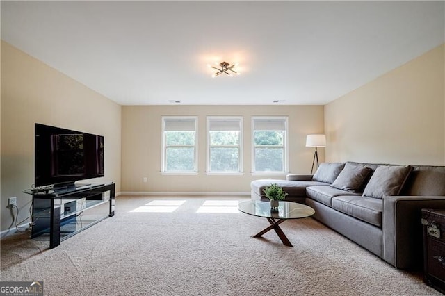 468 Scott Farm Dr, Powder Springs, GA 30127 - carpeted living area featuring baseboards