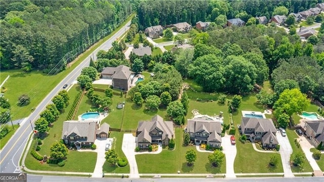 468 Scott Farm Dr, Powder Springs, GA 30127 - aerial view of property and surrounding area with nearby suburban area