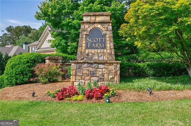 468 Scott Farm Dr, Powder Springs, GA 30127 - community / neighborhood sign featuring a yard
