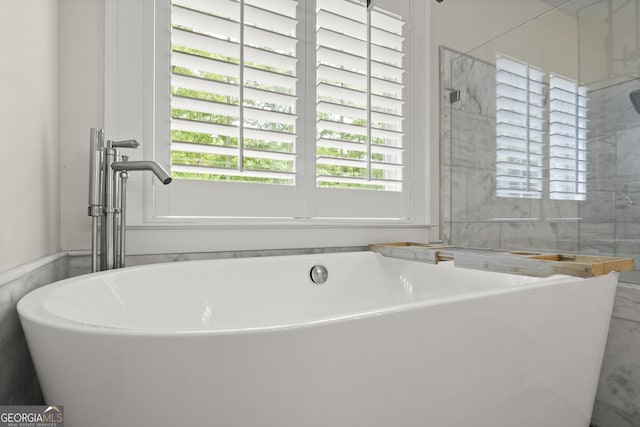 106 Chase Ln, Forsyth, GA 31029 - bathroom with healthy amount of natural light and a freestanding bath