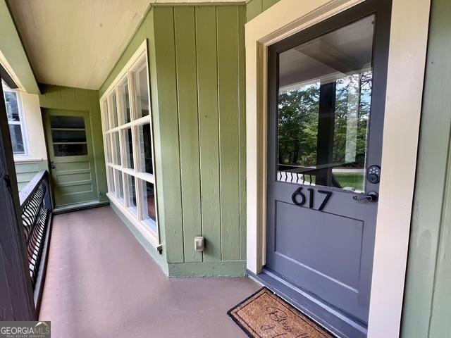 617 Smith St S, Bremen, GA 30110 - doorway to property with board and batten siding