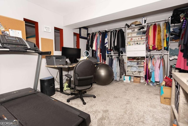 view of carpeted office