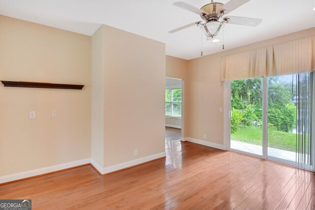 175 Palmera Ln, Brunswick, GA 31525 - unfurnished room featuring light wood-style flooring, baseboards, and ceiling fan