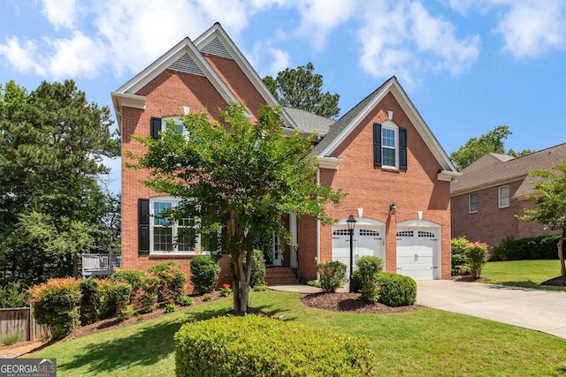 210 Wentworth Ter, Alpharetta, GA 30022 - traditional-style home featuring brick siding, driveway, and a front yard