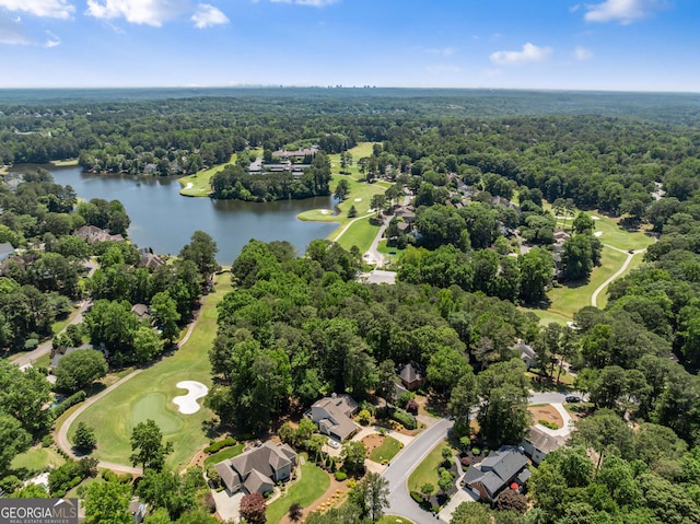 210 Wentworth Ter, Alpharetta, GA 30022 - aerial view of residential area featuring a large body of water, a heavily wooded area, and a golf club