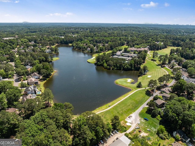 210 Wentworth Ter, Alpharetta, GA 30022 - bird's eye view of a large body of water, a forest, and a golf course