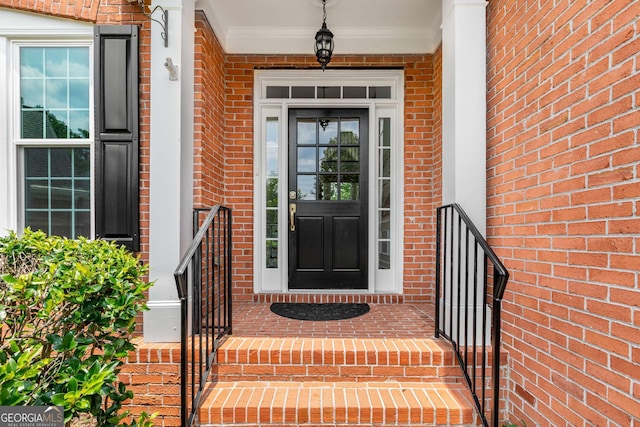 210 Wentworth Ter, Alpharetta, GA 30022 - doorway to property with brick siding