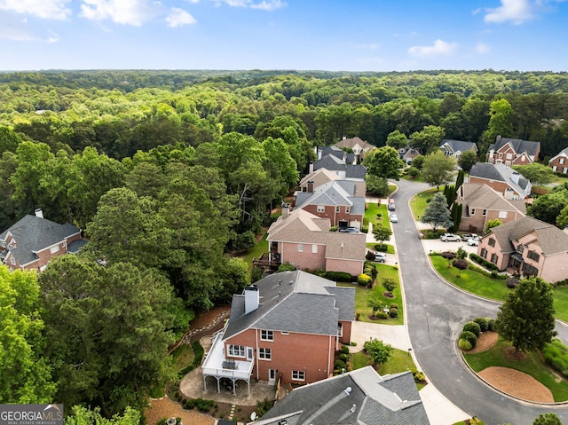 210 Wentworth Ter, Alpharetta, GA 30022 - aerial perspective of suburban area with a heavily wooded area