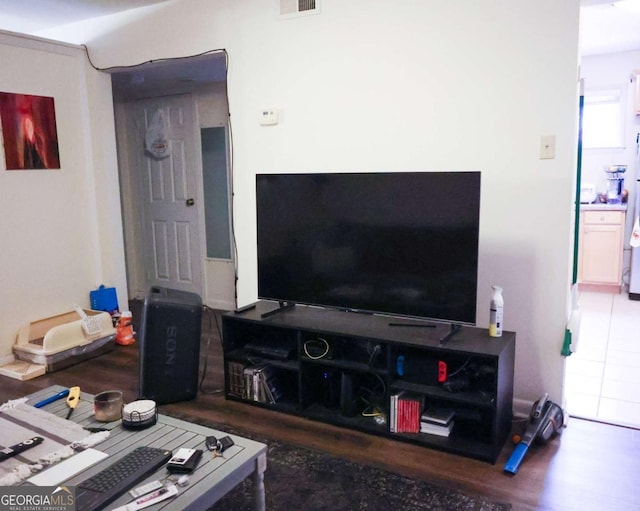 living room featuring wood finished floors