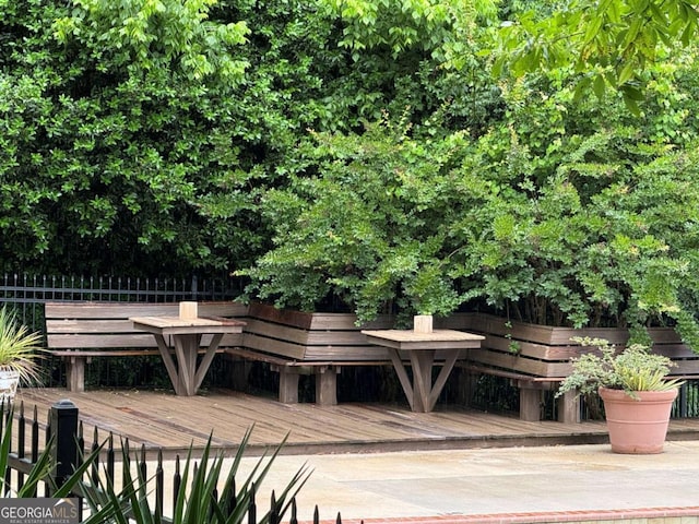 wooden terrace with fence