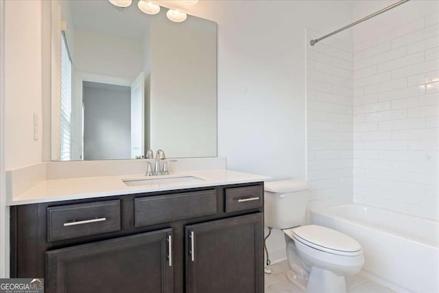 1309 Bennett Creek Ovlk, Suwanee, GA 30024 - bathroom featuring toilet, vanity, and shower / washtub combination