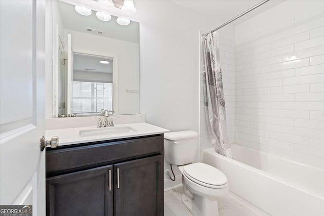 1309 Bennett Creek Ovlk, Suwanee, GA 30024 - full bath with toilet, vanity, and shower / bath combination with curtain