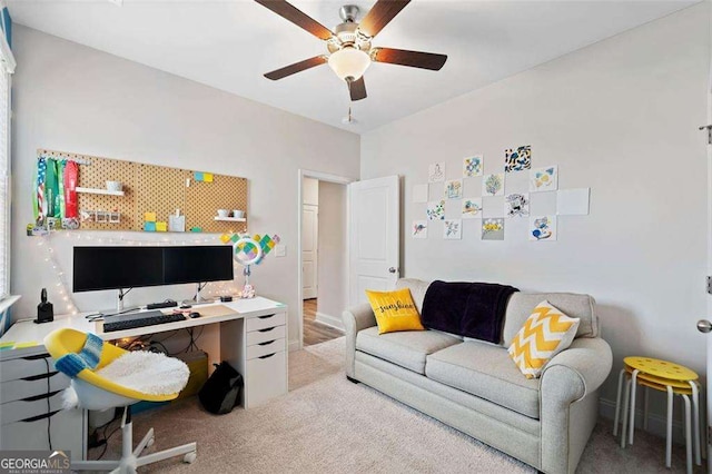 179 Leyland Xing, Dallas, GA 30132 - office space with a ceiling fan and light colored carpet