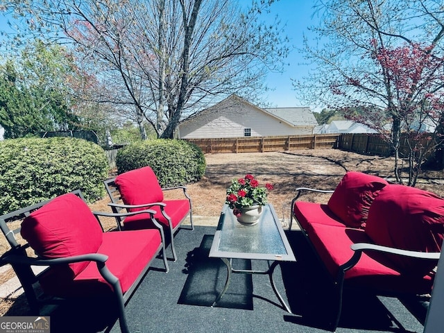 486 Village Cir, Stockbridge, GA 30281 - view of patio / terrace featuring an outdoor hangout area and a fenced backyard