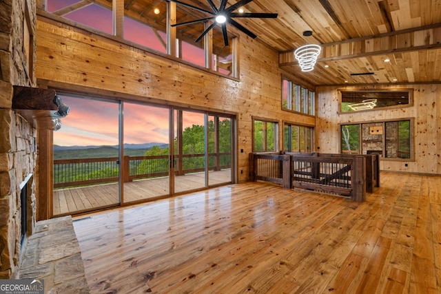885 Tower Rd, Mineral Bluff, GA 30559 - unfurnished sunroom featuring beamed ceiling
