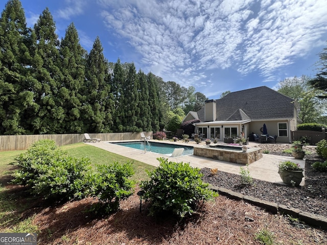 24 Douglas Dr, Jefferson, GA 30549 - view of swimming pool with an in-ground hot tub, a fenced backyard, and a patio