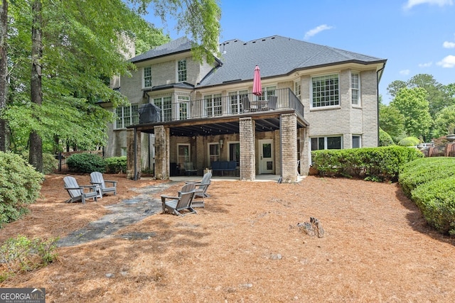 2332 Autumn Maple Dr, Braselton, GA 30517 - rear view of property with a balcony and a patio area
