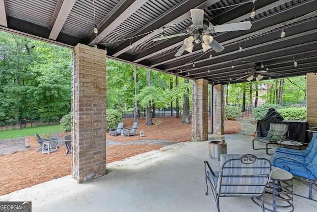 2332 Autumn Maple Dr, Braselton, GA 30517 - view of patio with ceiling fan and fence