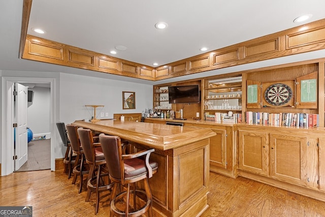 2332 Autumn Maple Dr, Braselton, GA 30517 - indoor wet bar with light wood finished floors and recessed lighting
