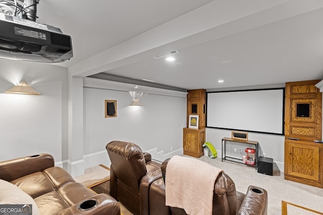 2332 Autumn Maple Dr, Braselton, GA 30517 - home theater room featuring carpet flooring, recessed lighting, and baseboards