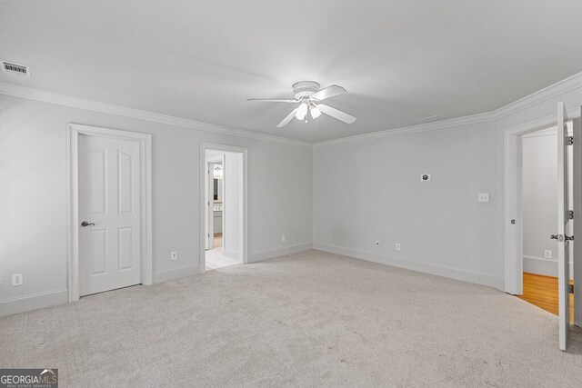 2332 Autumn Maple Dr, Braselton, GA 30517 - unfurnished room featuring ceiling fan, ornamental molding, light colored carpet, and baseboards
