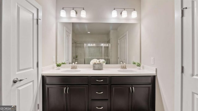 1914 Forte Ln, Alpharetta, GA 30009 - bathroom featuring double vanity and a stall shower