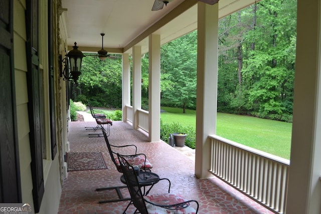 view of patio / terrace featuring covered porch