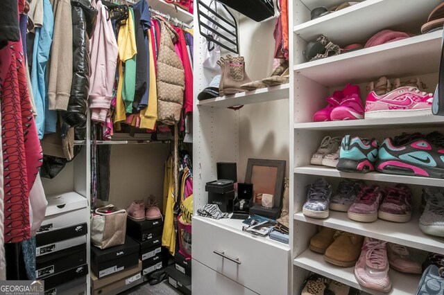 view of walk in closet
