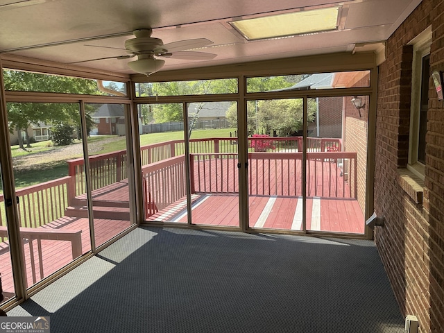 2451 Old Salem Cir SE, Conyers, GA 30013 - unfurnished sunroom with ceiling fan