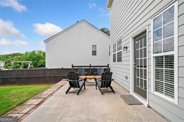 view of patio with an outdoor living space