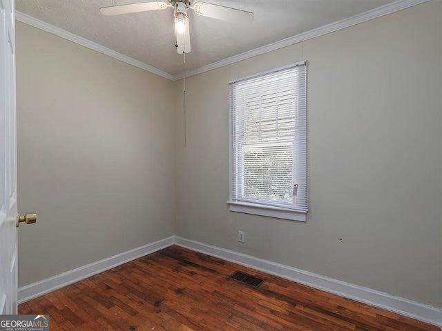 6296 Longino Dr, Union City, GA 30291 - empty room with wood finished floors, baseboards, a ceiling fan, and crown molding
