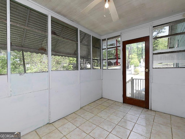 6296 Longino Dr, Union City, GA 30291 - unfurnished sunroom with a ceiling fan