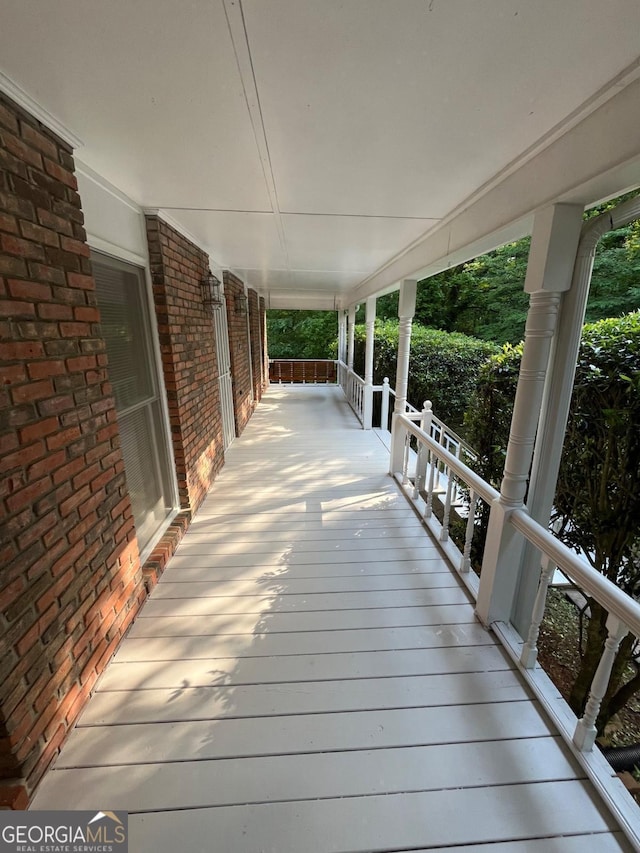 deck featuring covered porch
