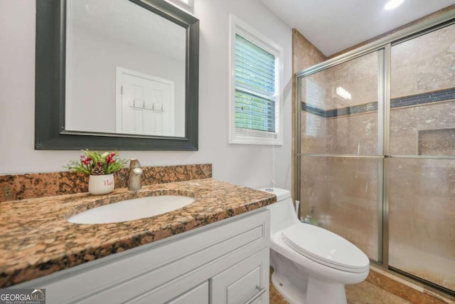 4125 Fallbrook Dr, Duluth, GA 30096 - full bath with a shower stall, vanity, and toilet