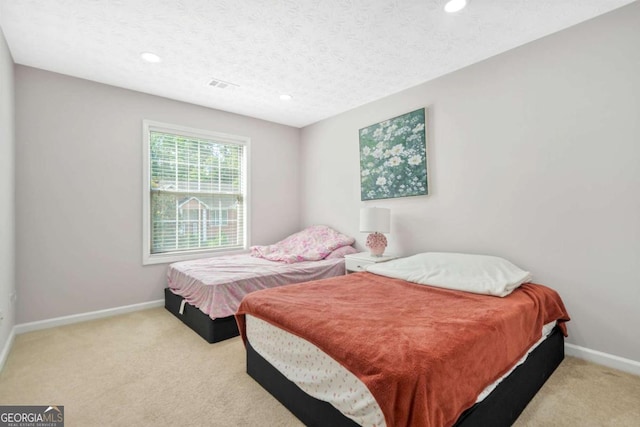 4125 Fallbrook Dr, Duluth, GA 30096 - bedroom featuring light colored carpet, recessed lighting, baseboards, and a textured ceiling