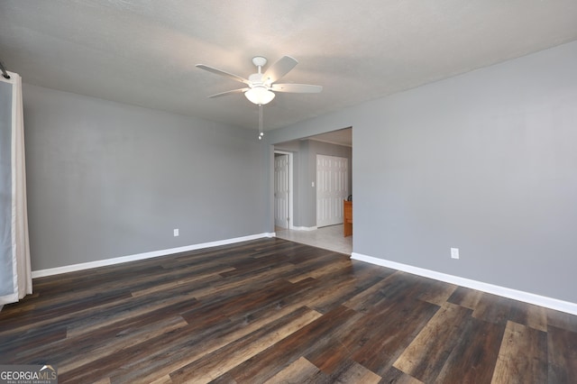 132 Jefferson Dr, Columbus, GA 31907 - spare room with wood finished floors, a ceiling fan, and baseboards