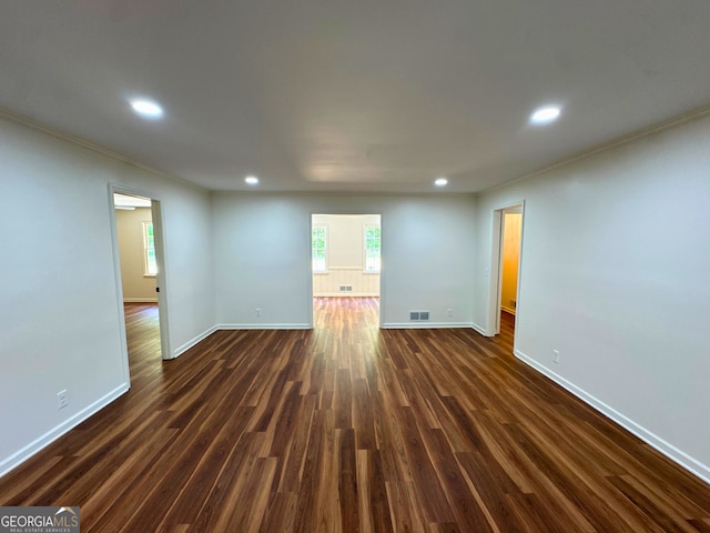 3340 Zingara Rd, Conyers, GA 30012 - empty room featuring baseboards, dark wood-style floors, and recessed lighting